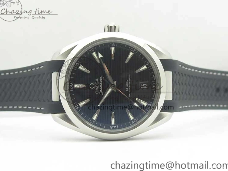 0308 Aqua Terra 150M Master Chronometers VSF 1:1 Best Edition Black Dial SS Hand on Black Rubber Strap A8900 Super Clone Unisex 8005